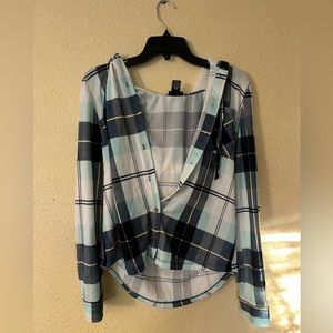 Button up flannel with hood